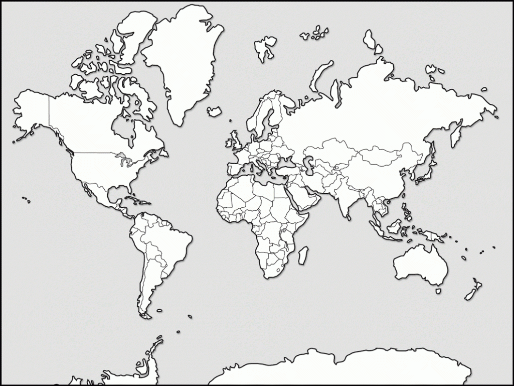 Map Of The World For Kids To Color - Coloring Home