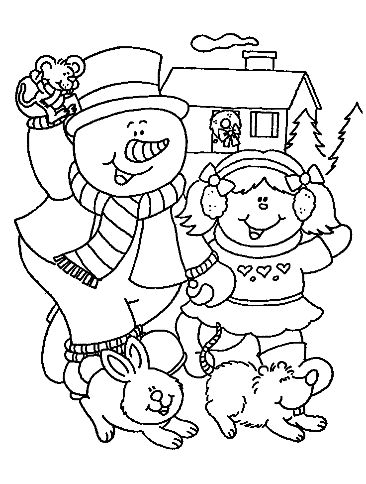 Winter Coloring Pages Printable : Free Snowman Kid Coloring Pages ...