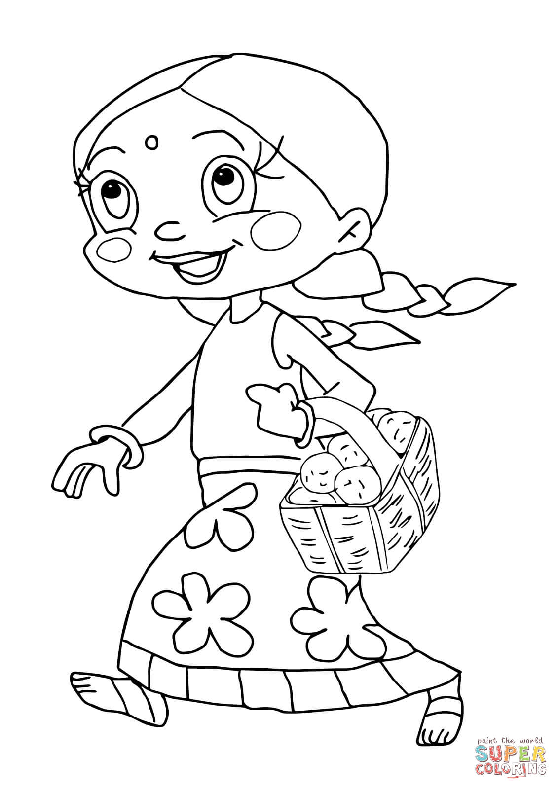Chutki From Chhota Bheem Coloring Page | Free Printable Coloring Pages -  Coloring Home