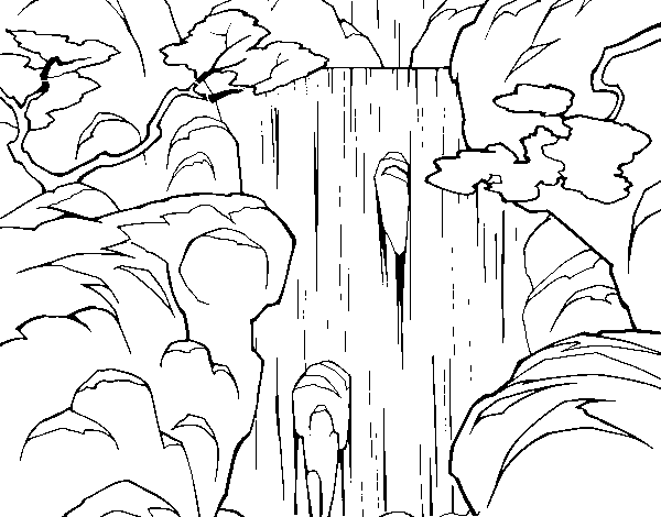 Waterfall coloring page - Coloringcrew.com