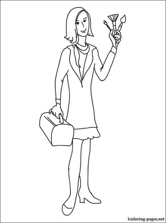 Makeup artist coloring page | Coloring pages