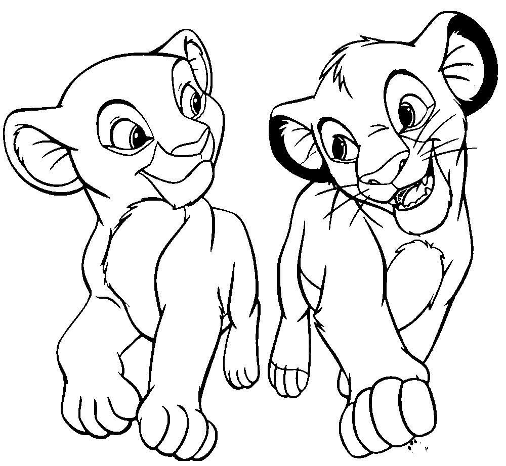simba and nala coloring picture for printables lions and svg file ...