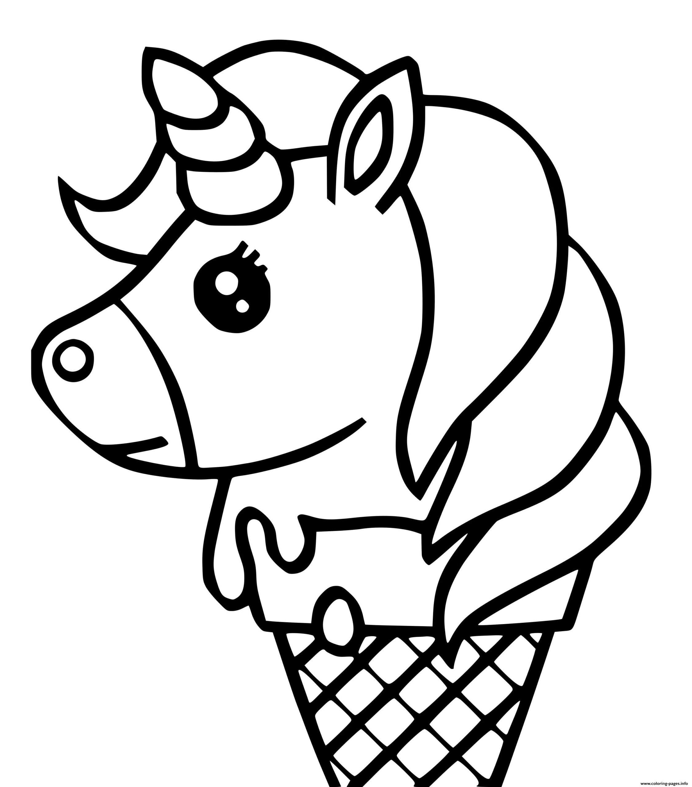 Coloring Pages  Cute Unicorn Ice Cream Kawaii Coloring Printable ...