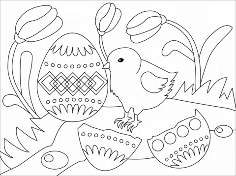 Easter Chick coloring page | Free Printable Coloring Pages