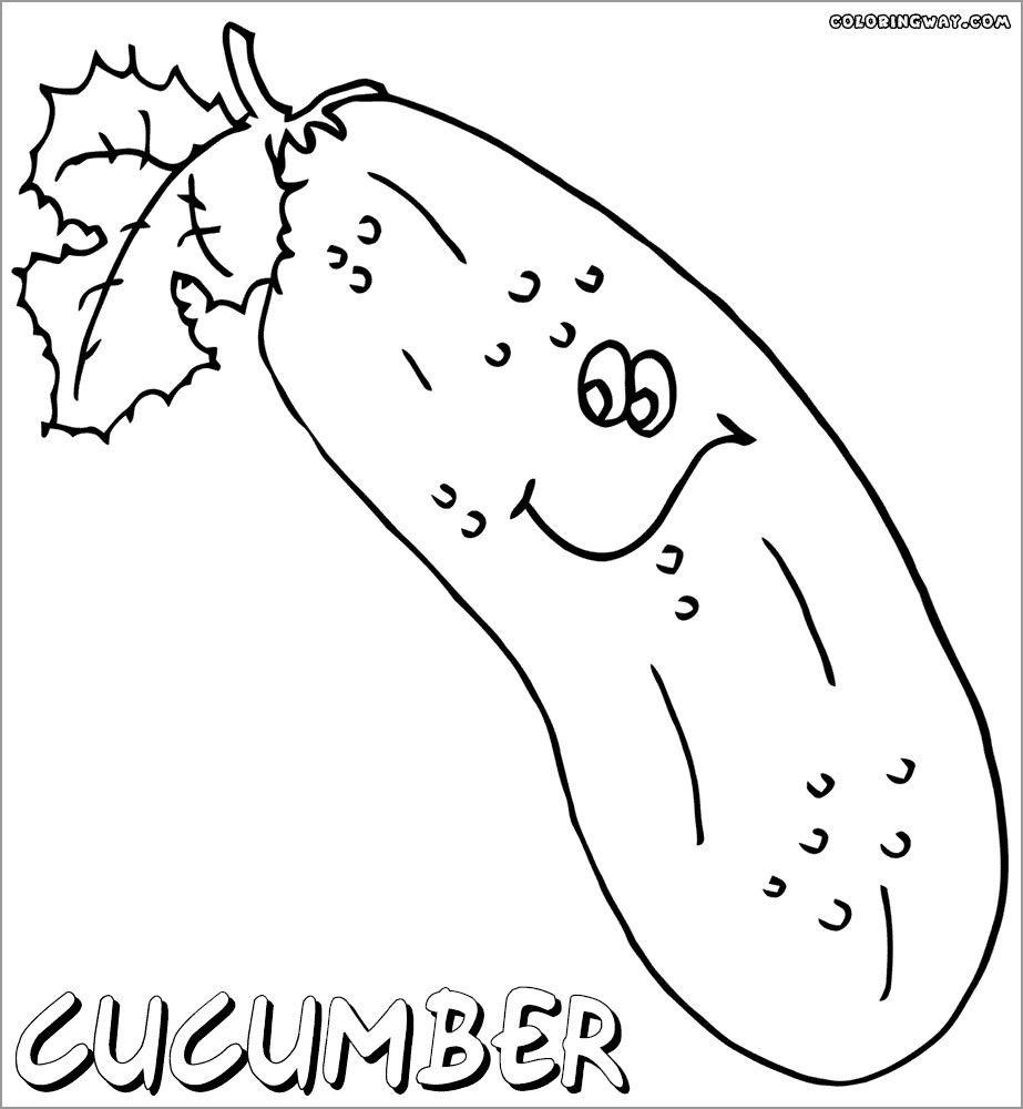 Cute Cucumbers Coloring Page - ColoringBay