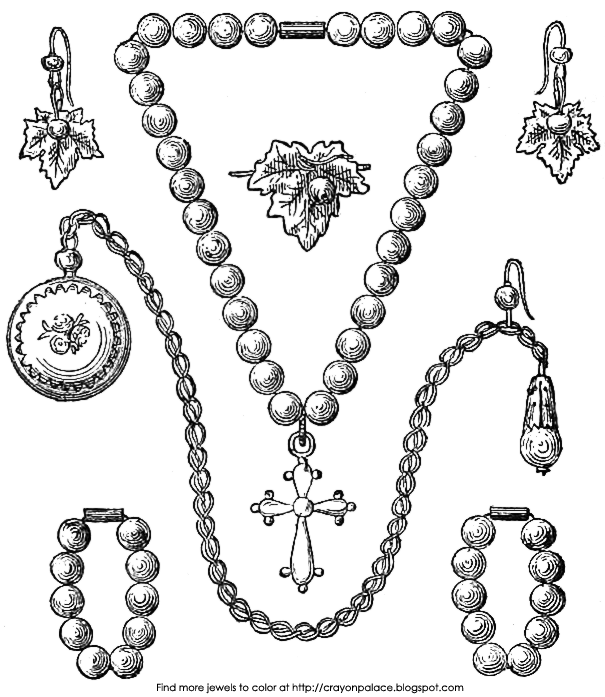 Crayon Palace: Pearl Jewelry Coloring Page