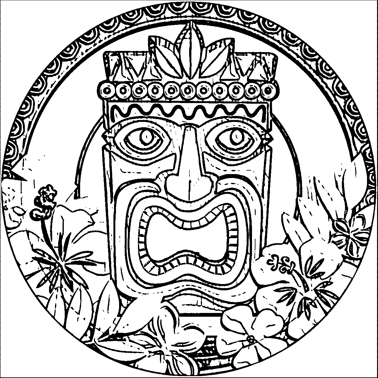 Tiki Coloring Page Coloring Pages For Kids And For Adults Coloring Home