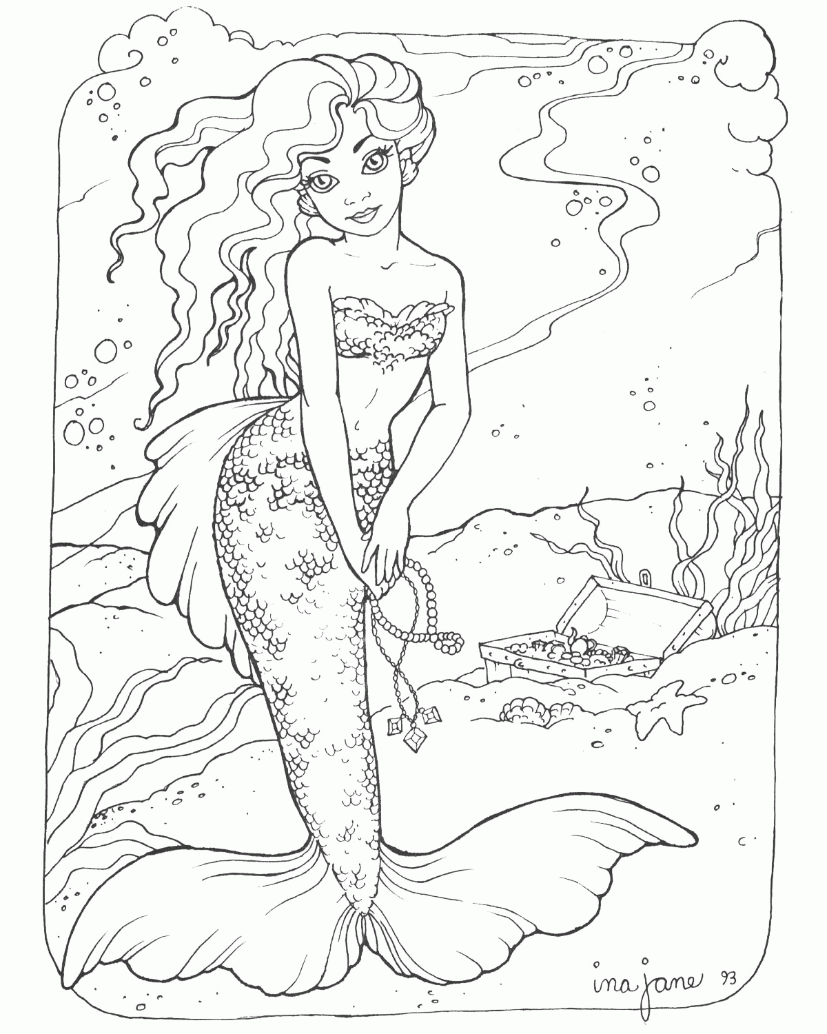 Mermaid Coloring Pages Free Printable 2 - VoteForVerde.com