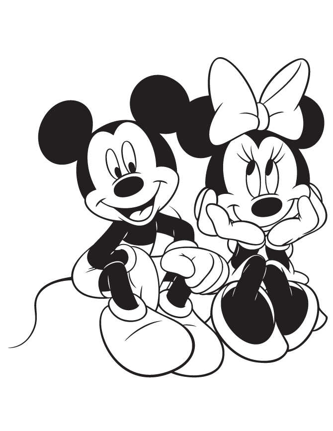 Mickey And Minnie - Coloring Pages for Kids and for Adults