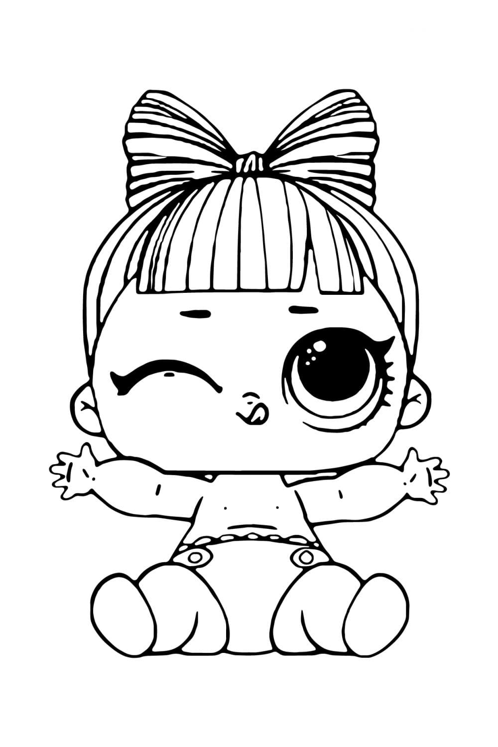 LOL Baby Little Sister Hug Coloring Page - Free Printable Coloring Pages  for Kids