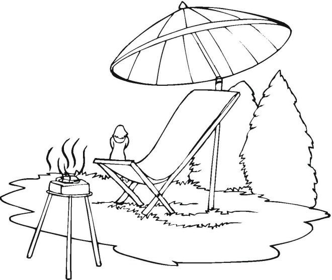 Lounge Chair & Beach Umbrella Coloring page | Summer coloring pages, Coloring  pages, Coloring pages inspirational