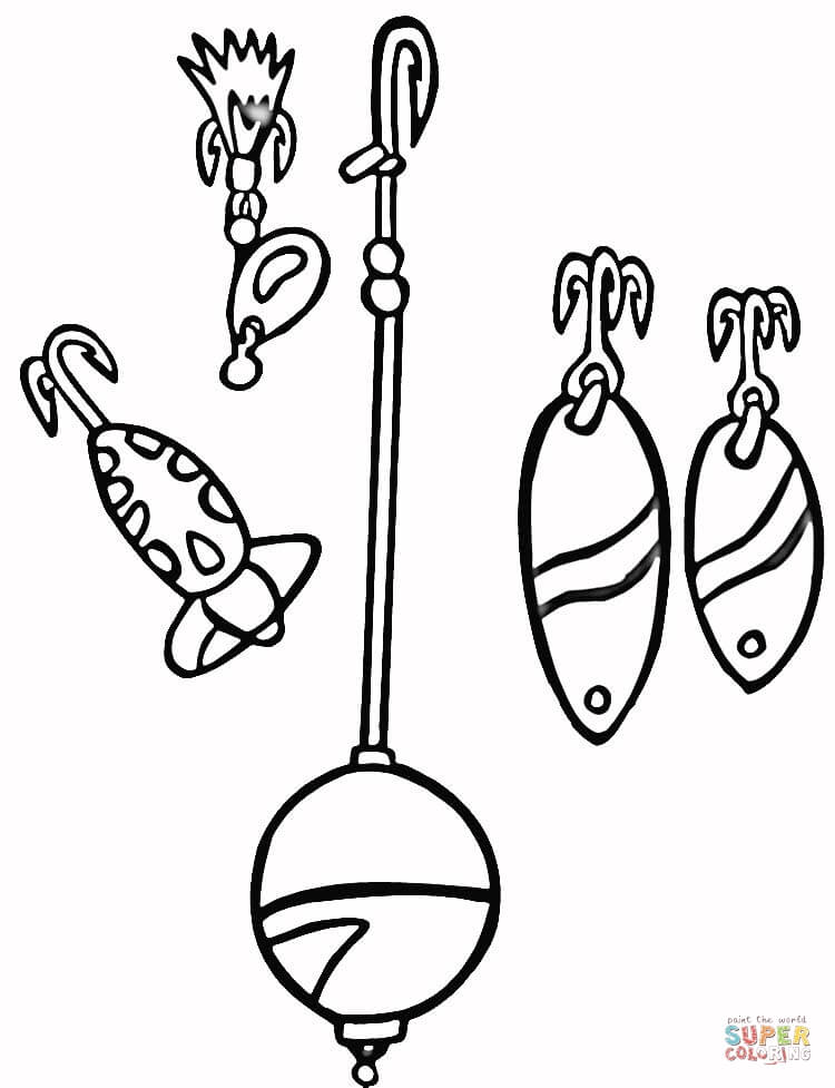 Lures and Floats coloring page | Free Printable Coloring Pages