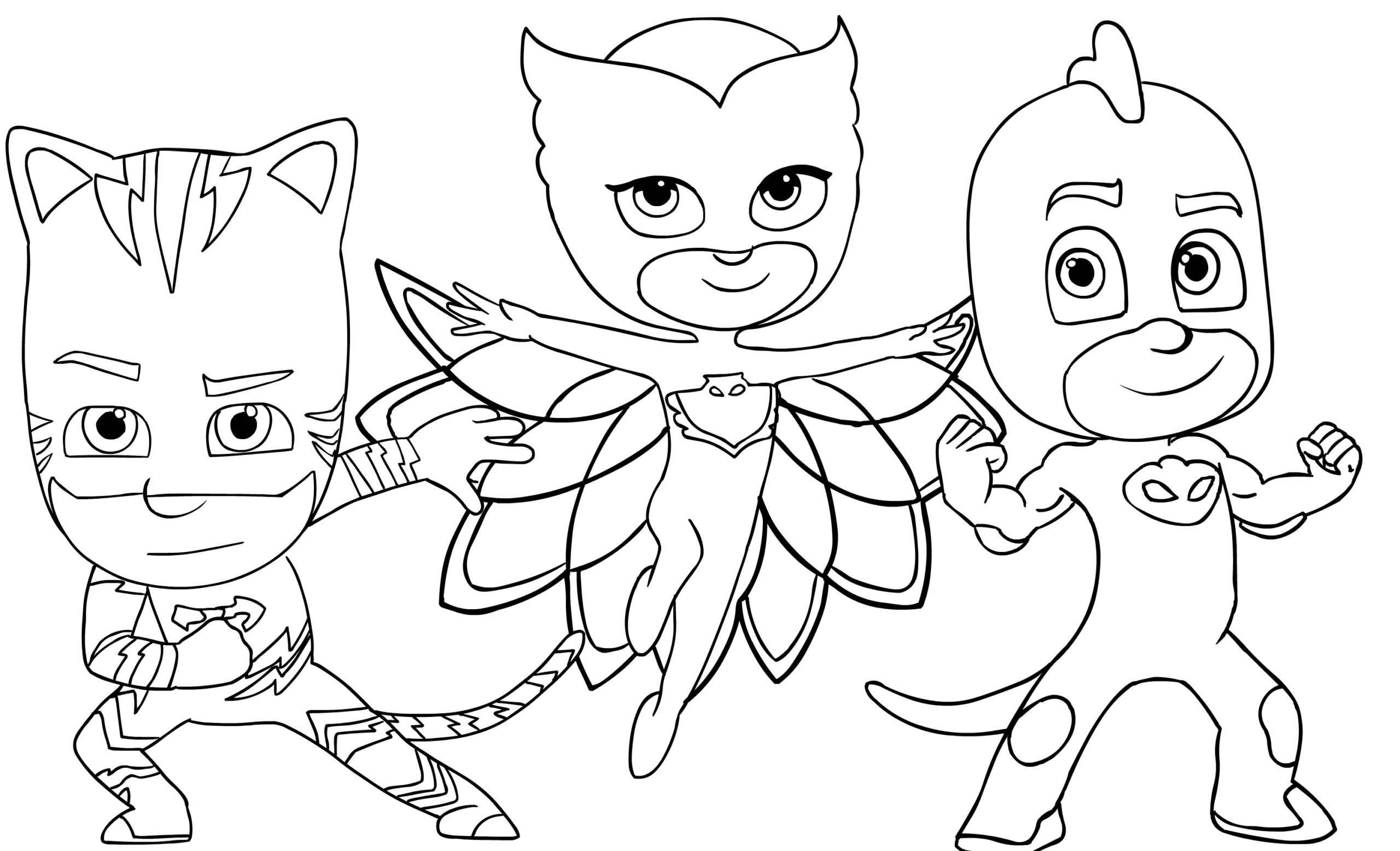coloring pages  coloring pj masks drawing super book