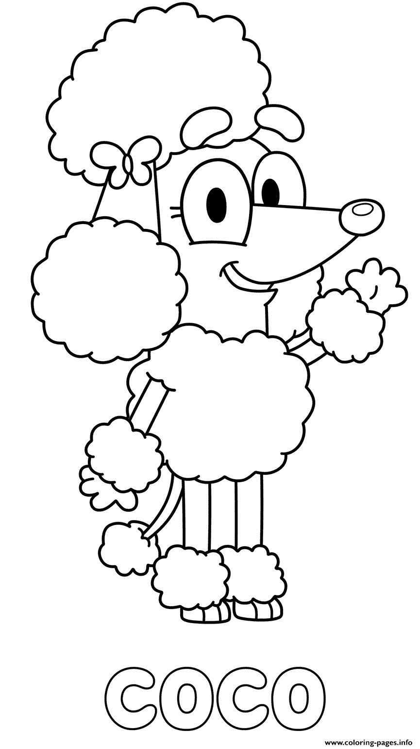Poodle Coco Coloring Pages Printable