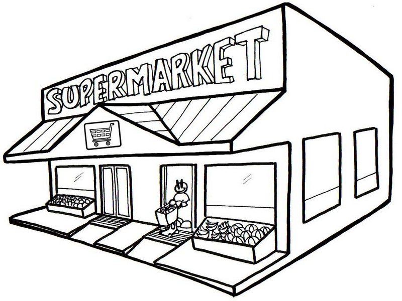 Grocery Store Coloring Pages - Coloring Home