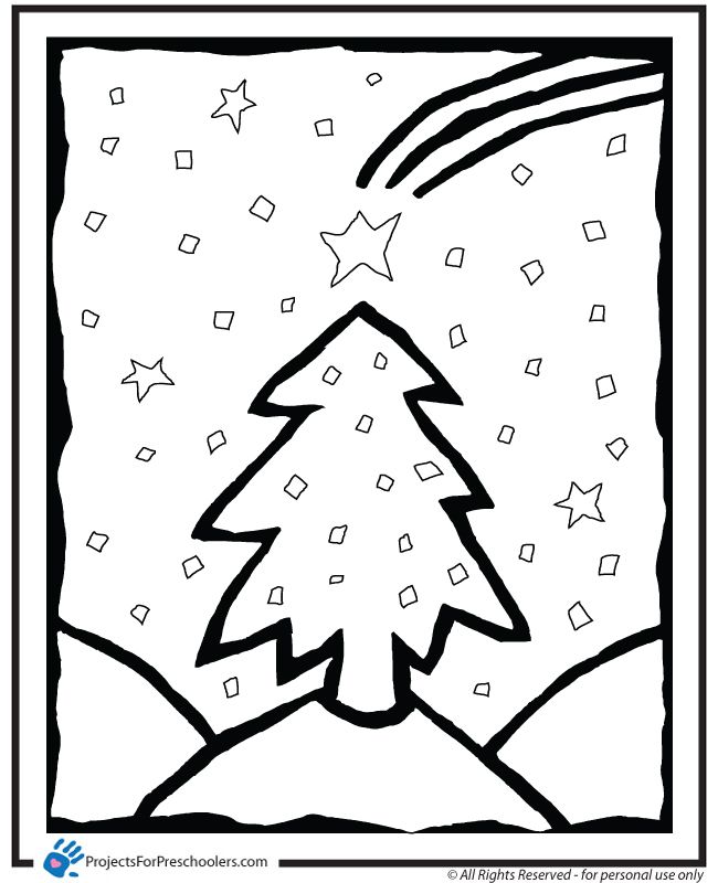 Free Printable christmas tree coloring page - from 