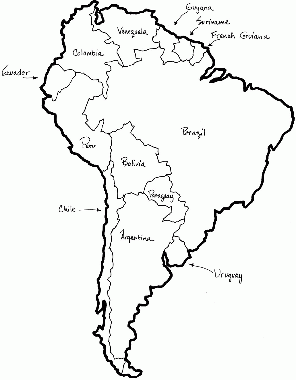 South America Map Coloring Pages - High Quality Coloring Pages