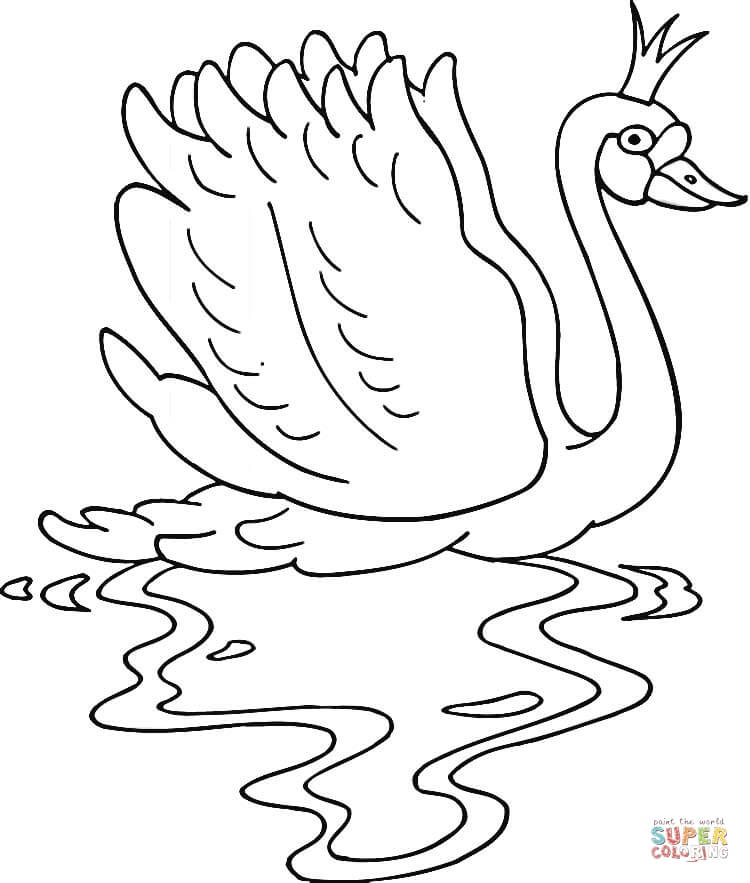 Princess Swan coloring page | Free Printable Coloring Pages