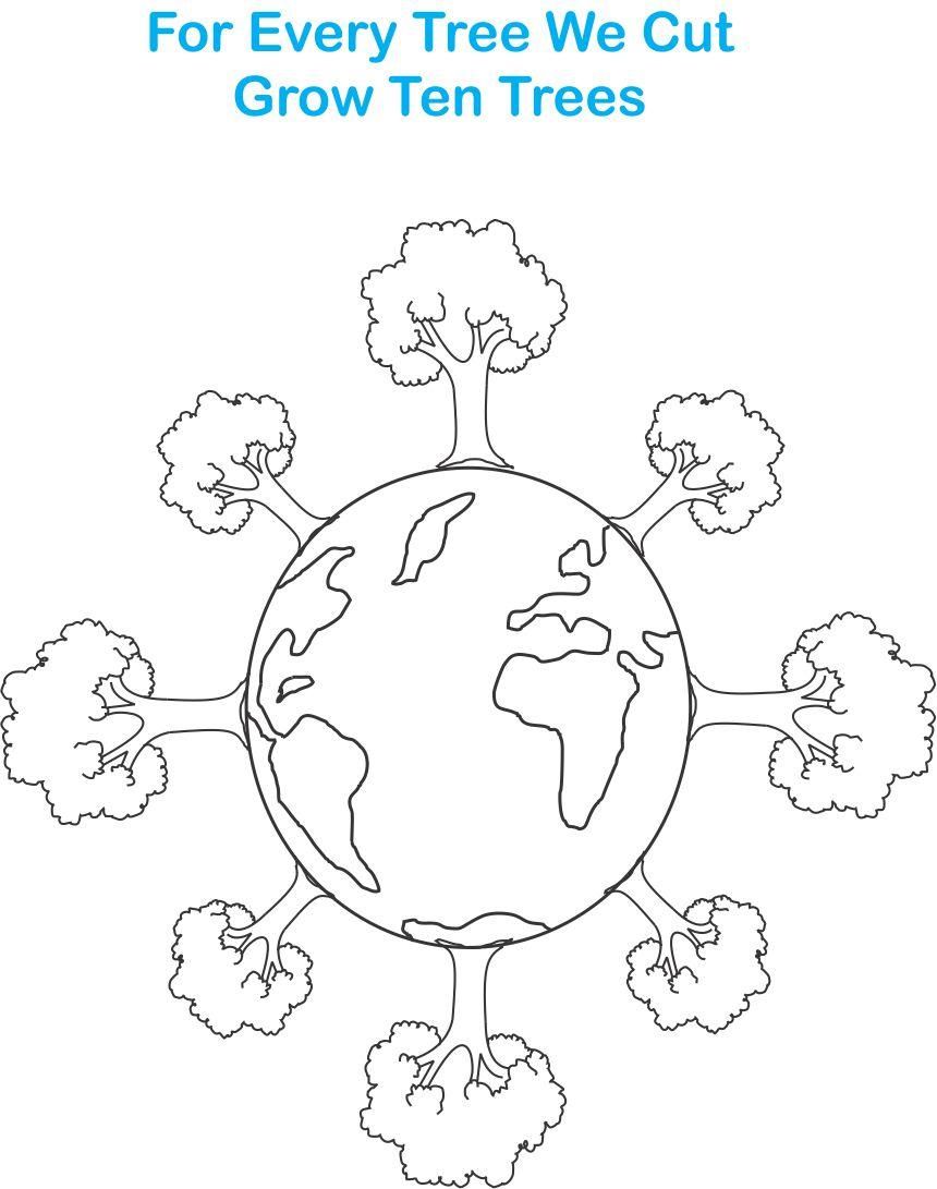 Earth day printable coloring page for kids 7