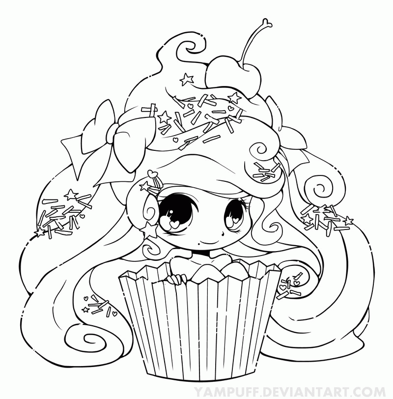 Cute Cupcakes Coloring Pages - Coloring Home