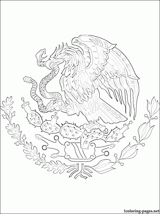 Mexican Coat Of Arms Coloring Page