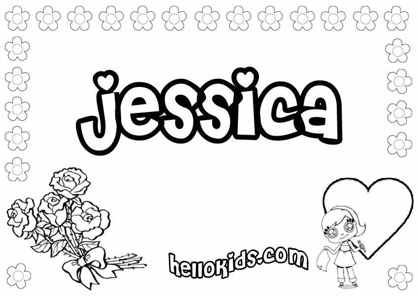 Jessica name coloring page