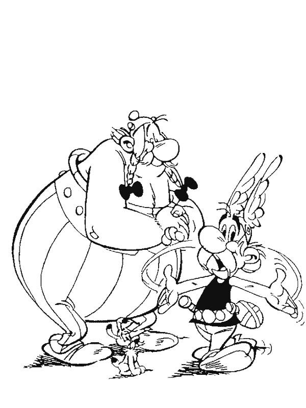 Asterix Ask Obelix To Join Him In The Adventure Of Asterix Coloring Page