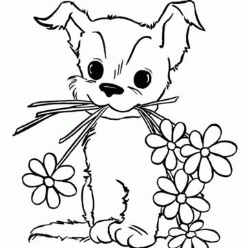 Cute Puppy Colouring Pages - High Quality Coloring Pages