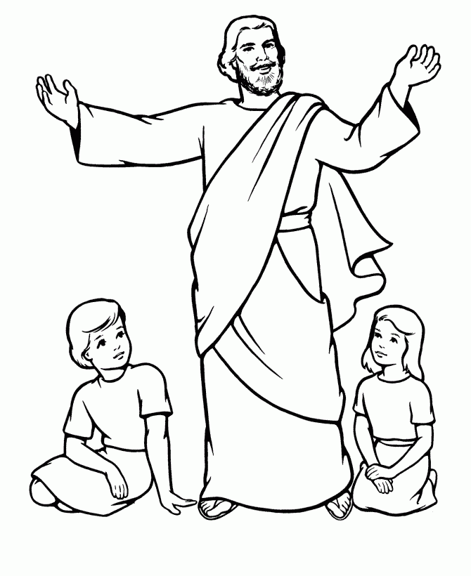 Printable Of Jesus And Children - Coloring Pages for Kids and for ...