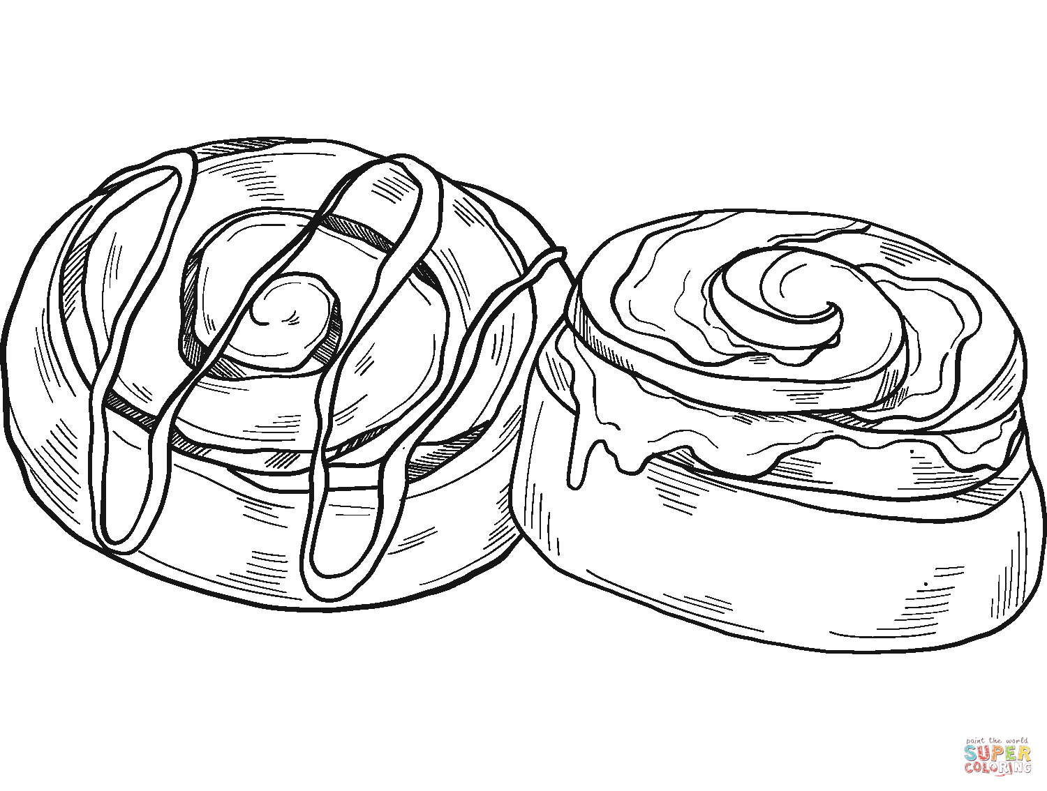 Cinnamon Rolls coloring page | Free Printable Coloring Pages