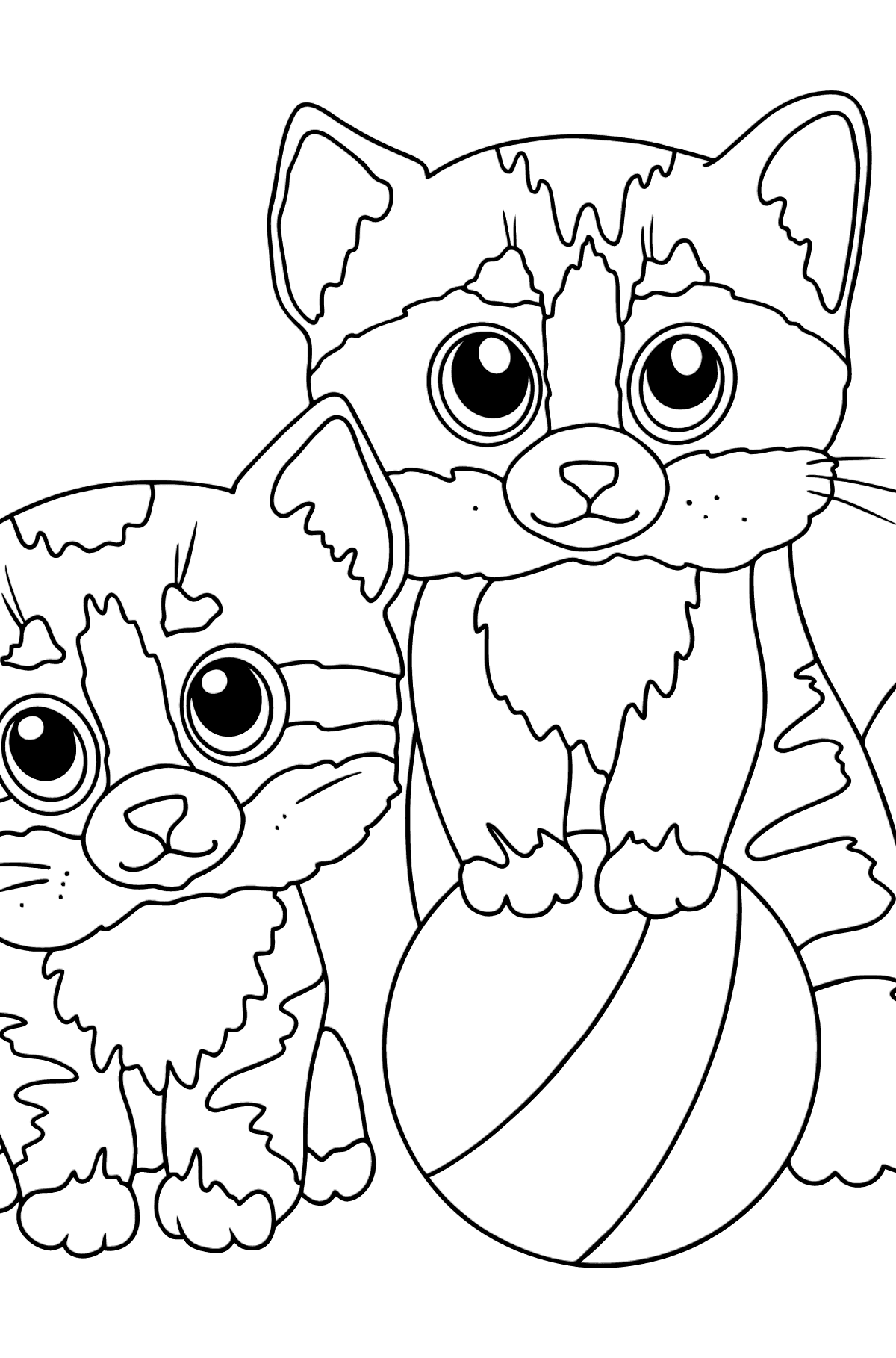 Kittens are Playing coloring page ♥ Online and Print for Free!