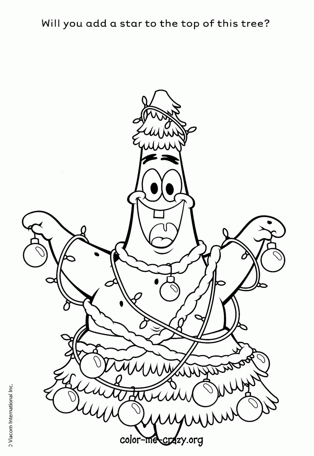 Spongebob Coloring Pages Christmas Coloring Home