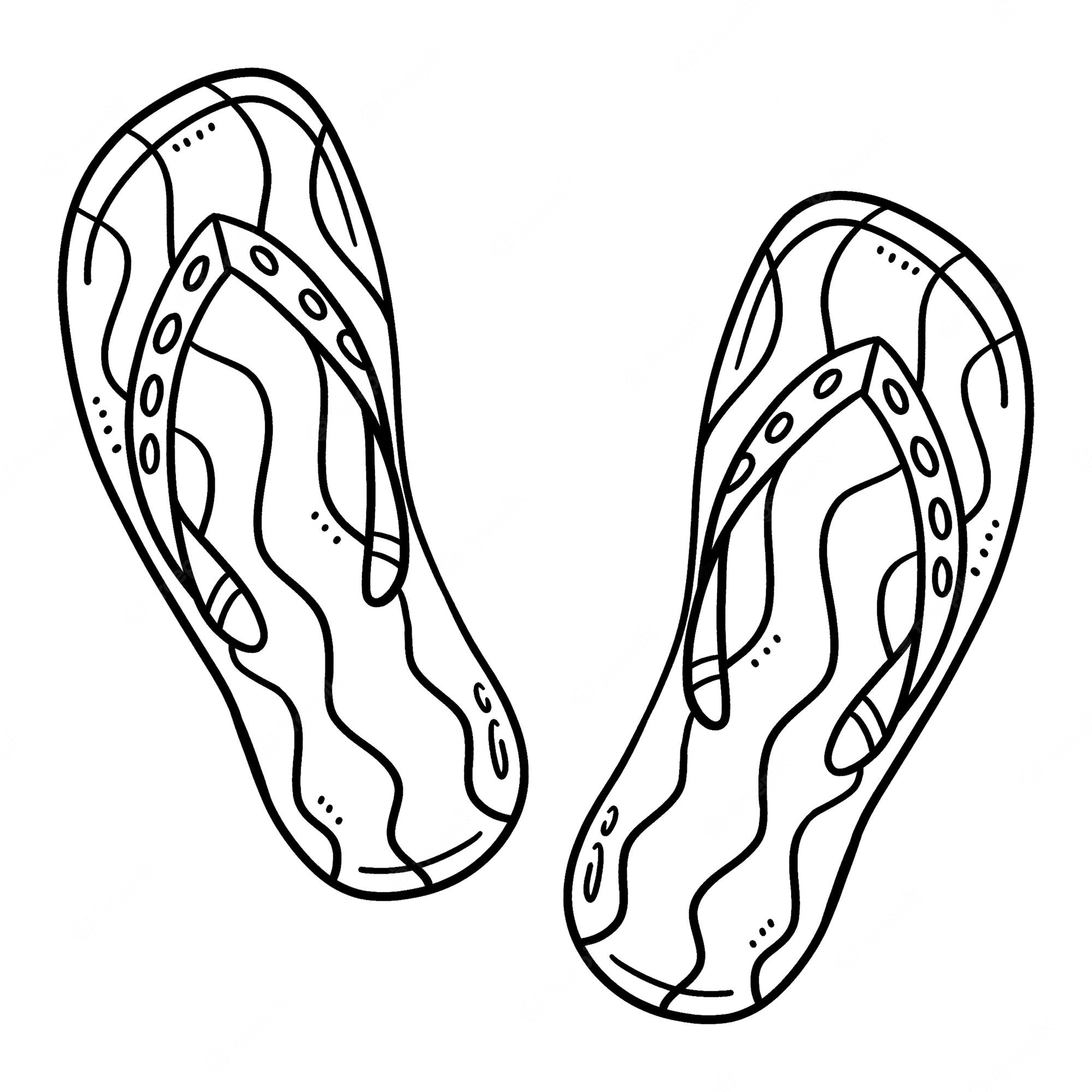 Premium Vector | Slipper isolated coloring page for kids