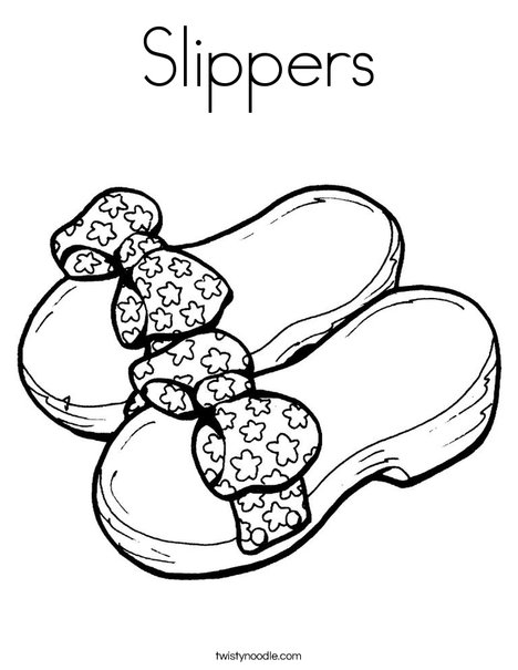 Slippers Coloring Page - Twisty Noodle