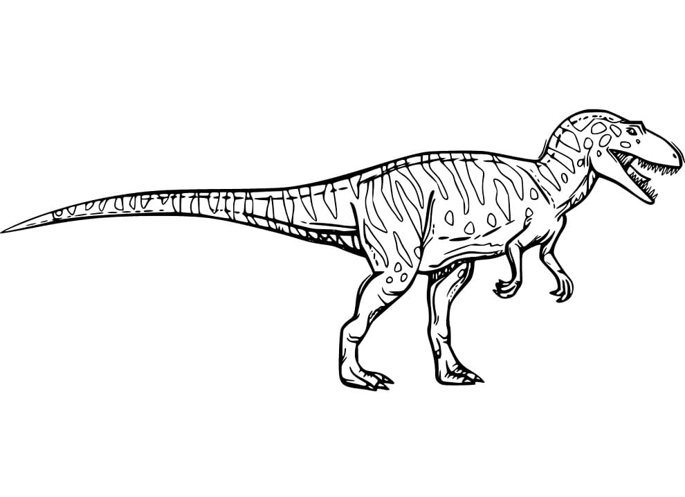 Allosaurus Walks Coloring Page - Free Printable Coloring Pages for Kids