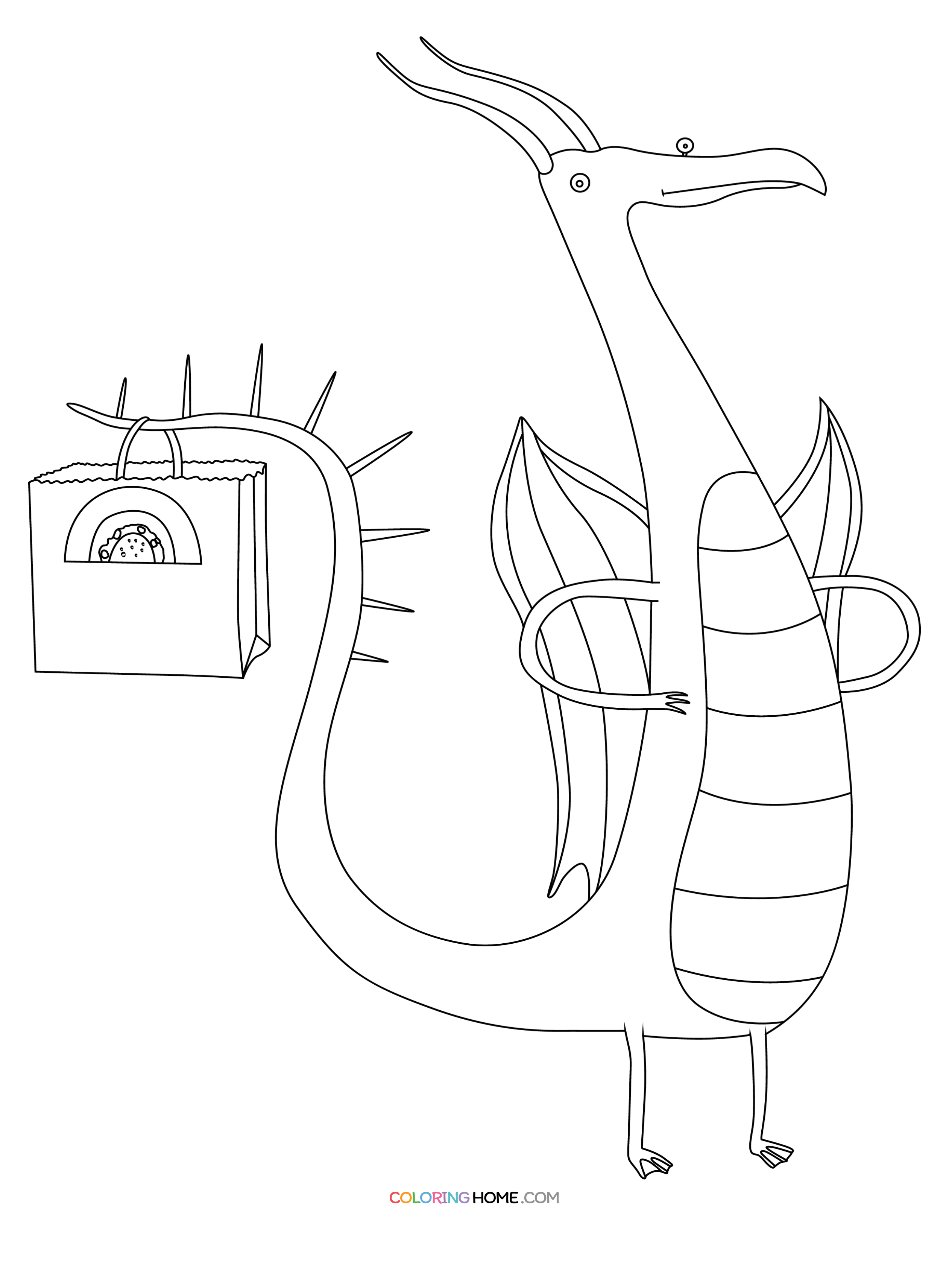 Dragons Love Tacos coloring page