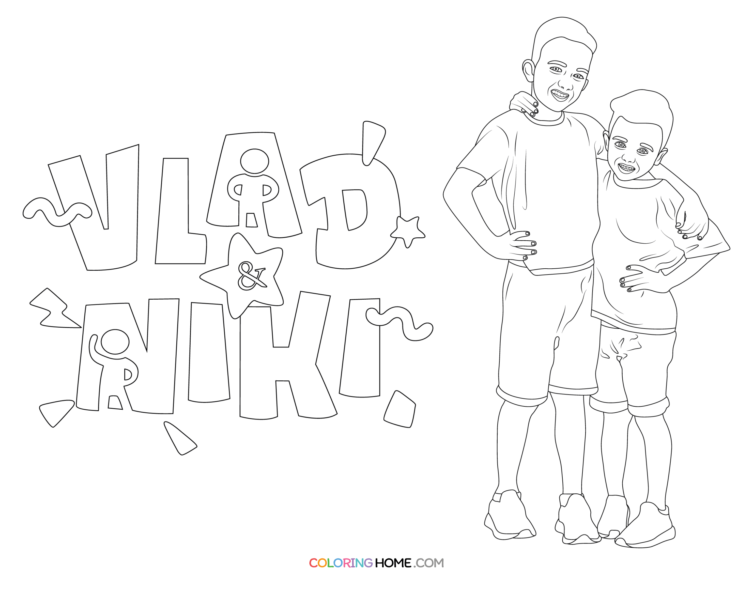 Vlad & Nicki brothers coloring page