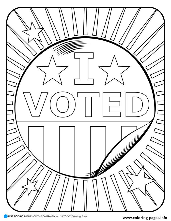 I Voted Coloring Pages Printable