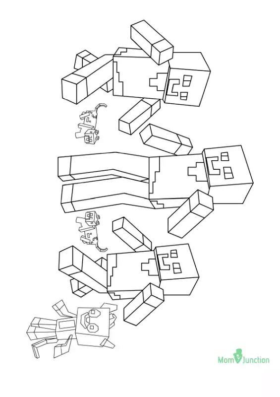 Minecraft Animals Coloring Pages - Coloring Home