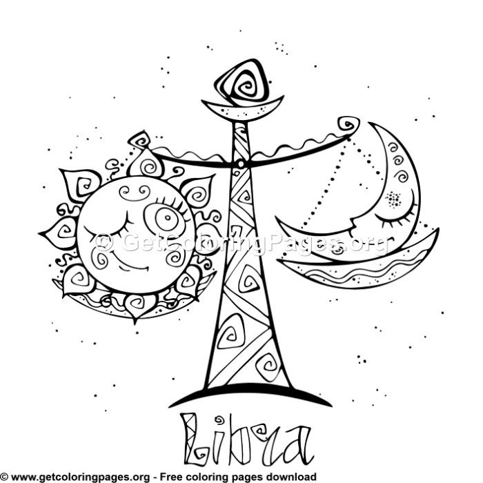 Zodiac for Kids – Libra Coloring Pages | Moon coloring pages, Cute coloring  pages, Tattoo coloring book