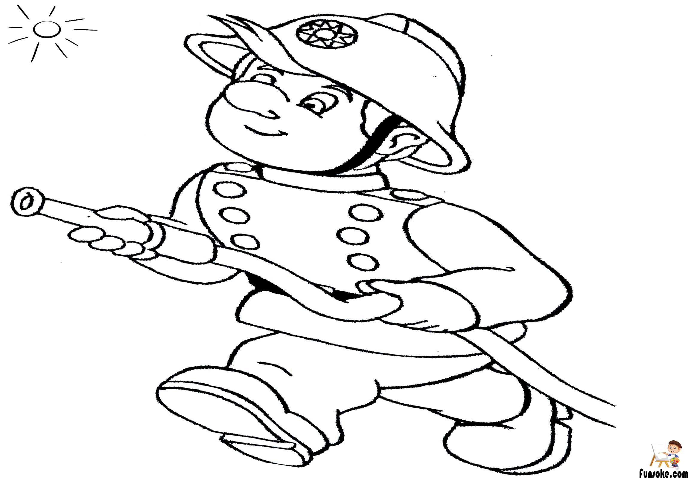 firefighter coloring pages for preschoolers - Funsoke