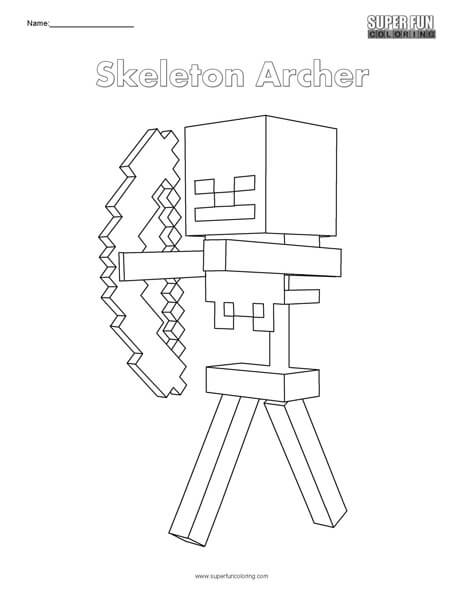 Skeleton Archer- Minecraft Coloring - Super Fun Coloring