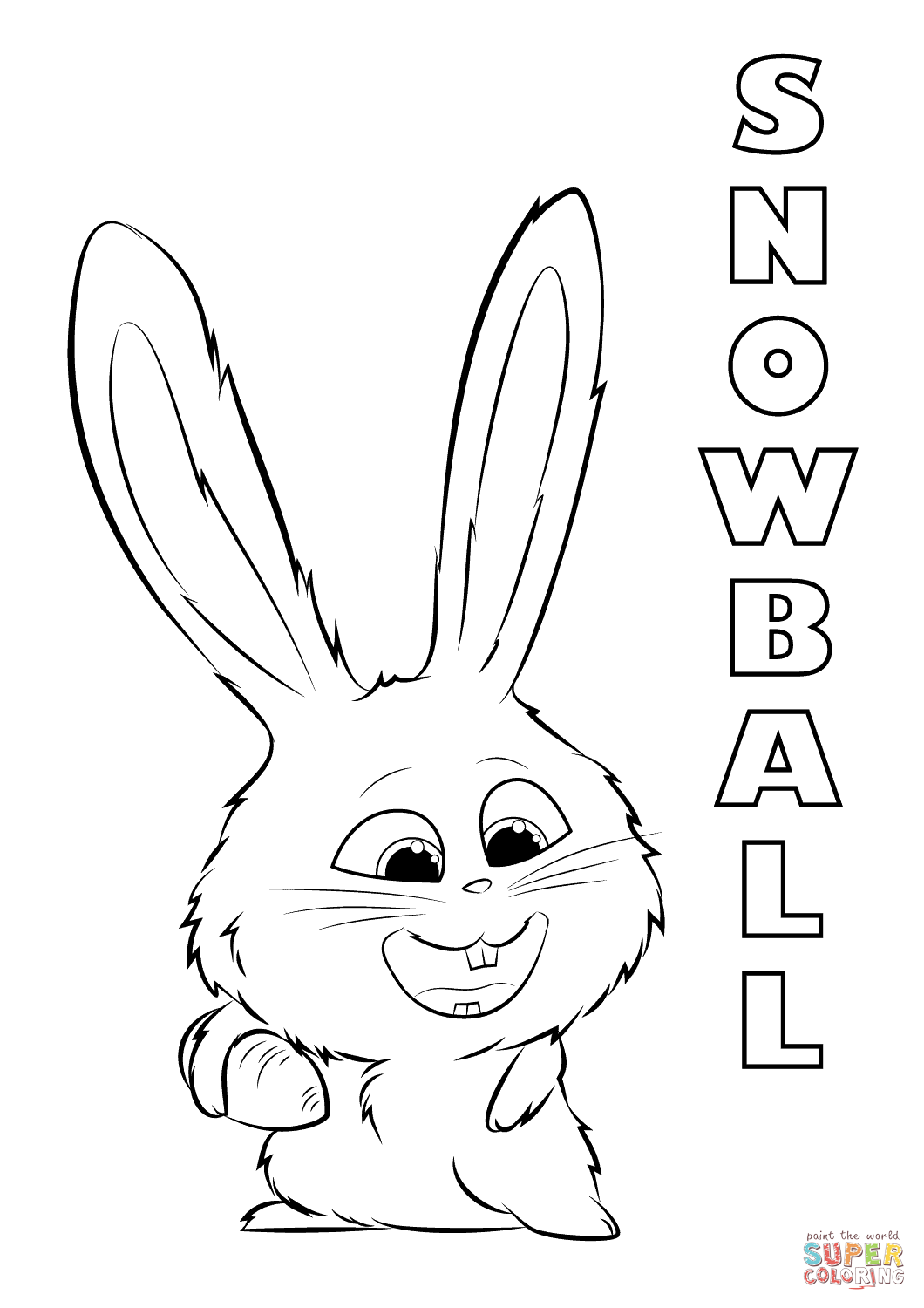 Snowball From The Secret Life Of Pets Coloring Page   Free ...