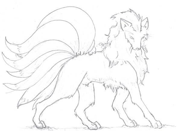 9 Tailed Fox Coloring Pages - Dejanato