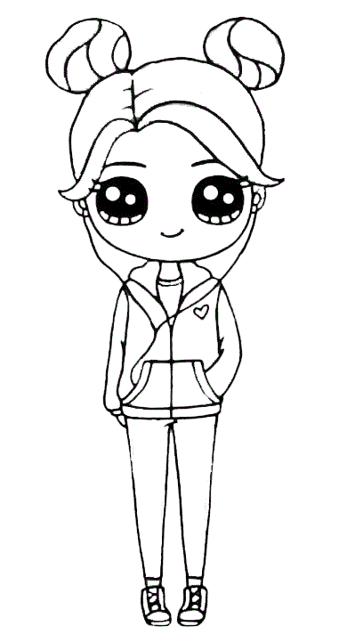 Cute girls kawaii coloring pages