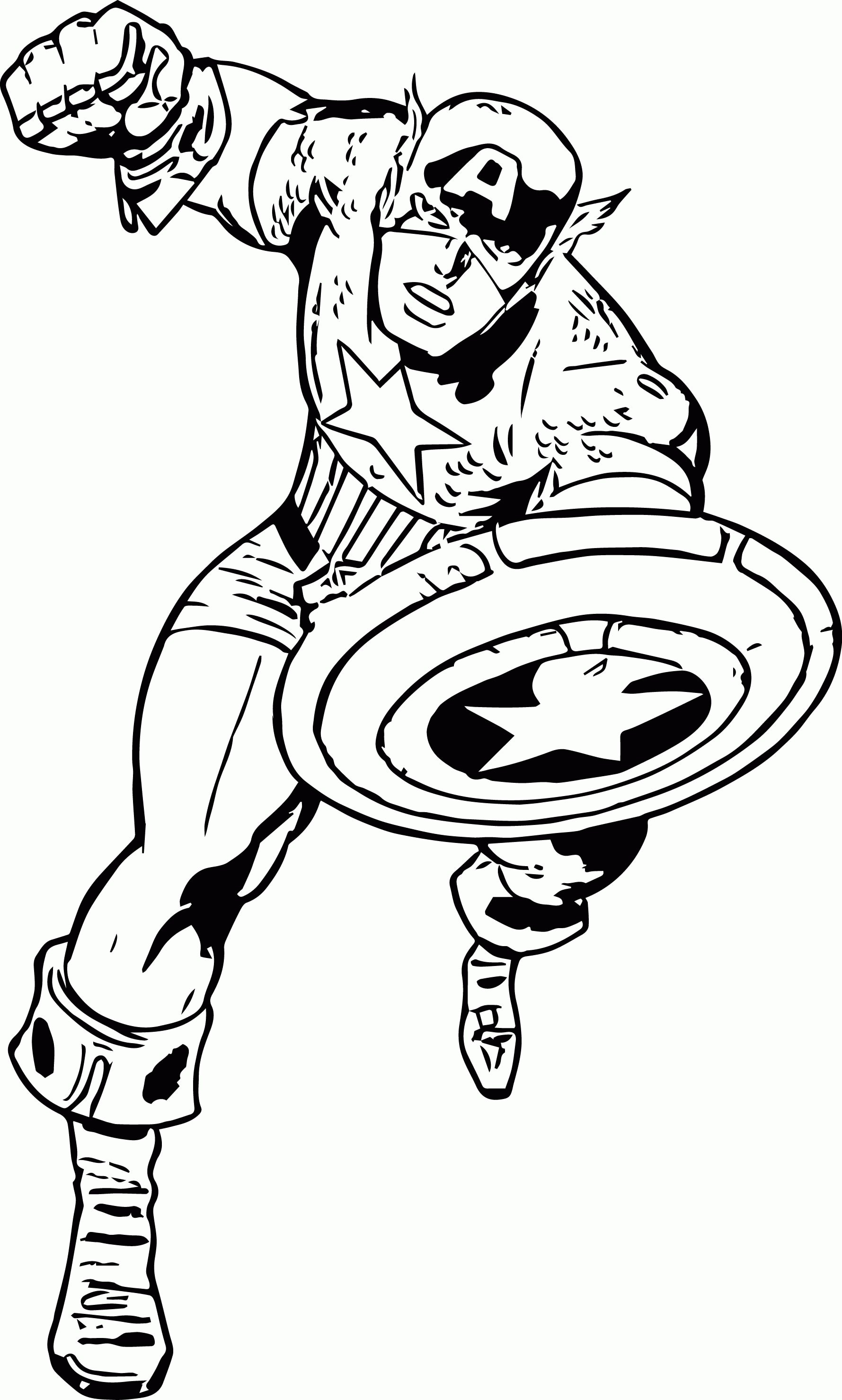 Captain America Face Coloring Pages - Coloring Home