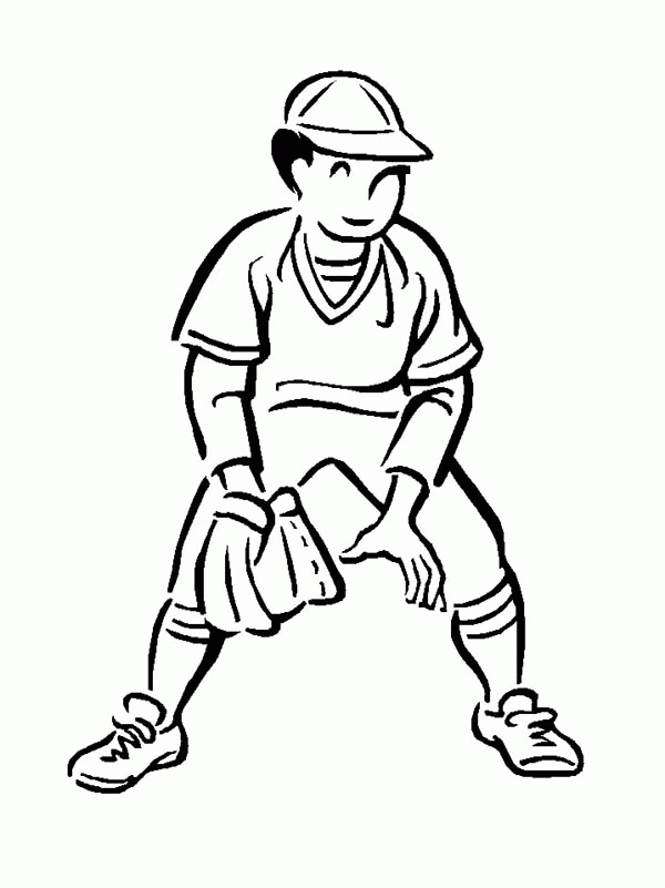 Second Base Baseball Player Coloring Page - Download & Print ...