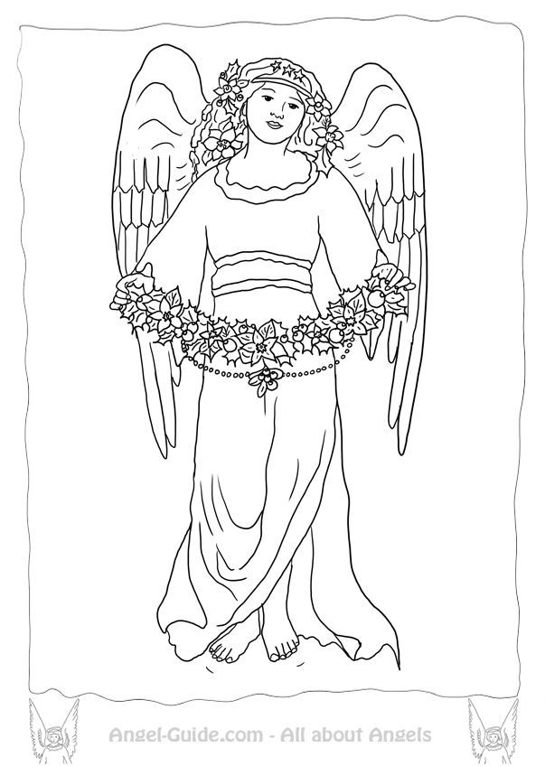 Coloring Pages Angels Christmas Candle Light from our Christmas ...