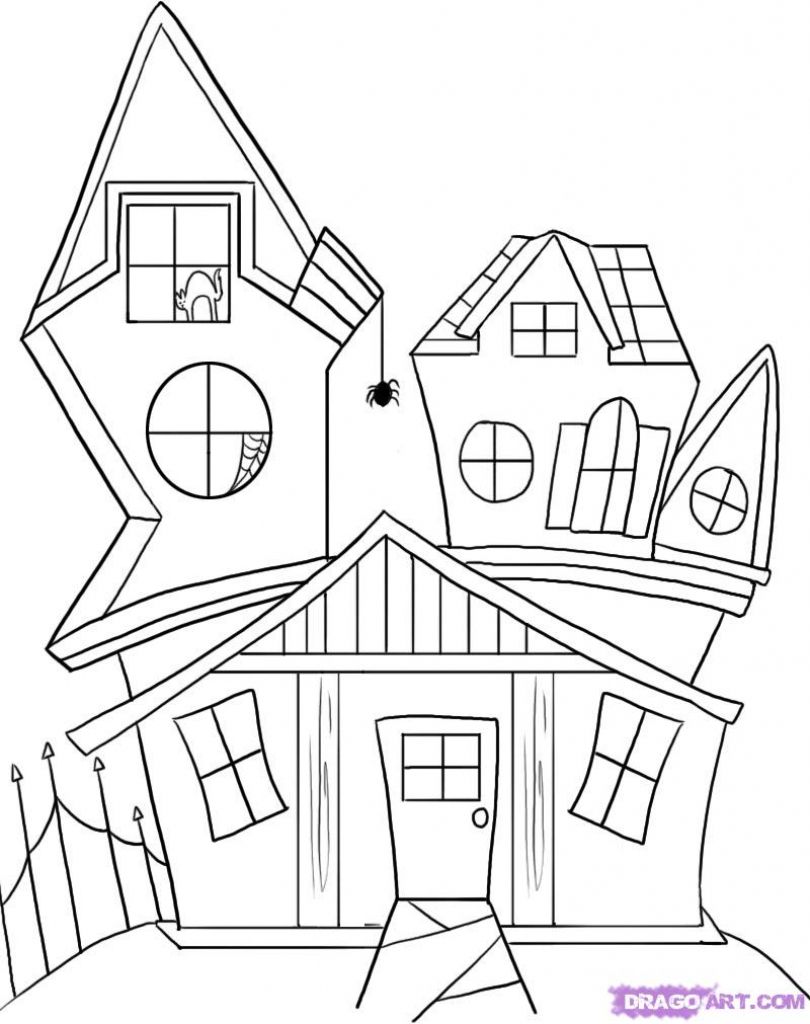 Cartoon House Drawing - Drawing Art Library - Coloring Home