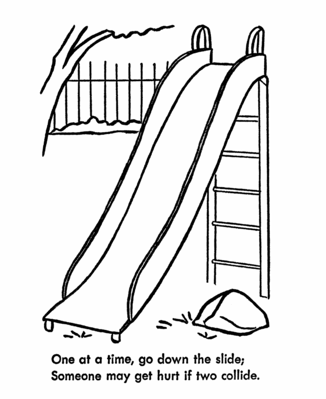 Learning Years: Child Safety Coloring Page - Playground ...